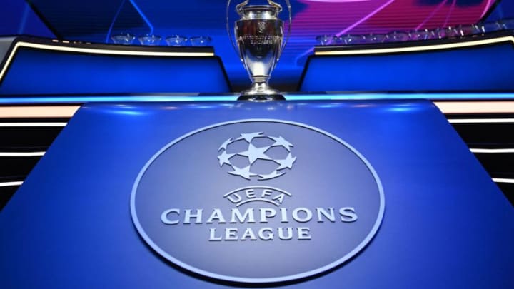 This picture shows the UEFA Champions League trophy prior to the draw for the 2021/2022 European football tournament in Istanbul on August 26, 2021. (Photo by OZAN KOSE / AFP) (Photo by OZAN KOSE/AFP via Getty Images)