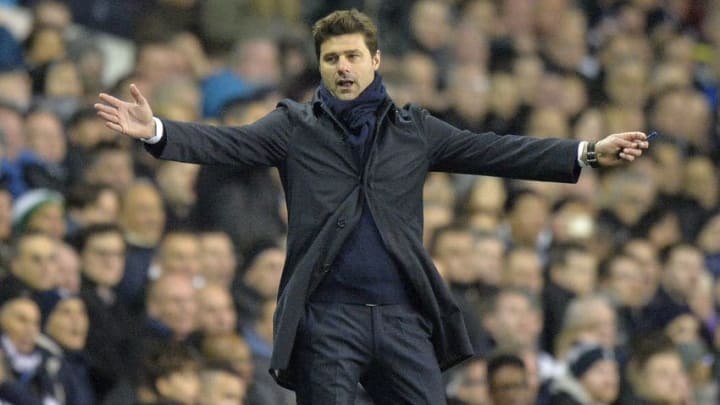 LONDON, ENGLAND - APRIL 25: Tottenham Hotspur Manager Mauricio Pochettino reacts during the Barclays Premier League match between Tottenham Hotspur and West Bromwich Albion at White Hart Lane on April 25, 2016 in London, England. (Photo by Adam Fradgley - AMA/WBA FC via Getty Images)