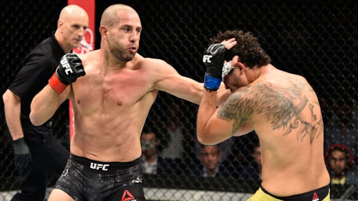 SAITAMA, JAPAN - SEPTEMBER 22: (L-R) Gokhan Saki of Netherlands punches Henrique da Silva of Brazil in their light heavyweight bout during the UFC Fight Night event inside the Saitama Super Arena on September 22, 2017 in Saitama, Japan. (Photo by Jeff Bottari/Zuffa LLC/Zuffa LLC via Getty Images)