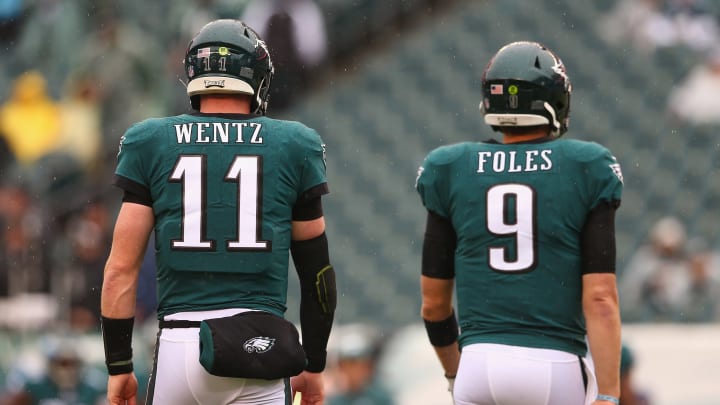Carson Wentz #11, Nick Foles #9 (Photo by Mitchell Leff/Getty Images)