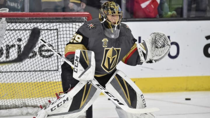 LAS VEGAS, NV - MARCH 31: Marc-Andre Fleury