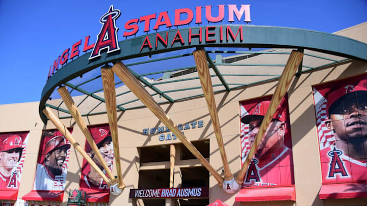 ANAHEIM, CA - OCTOBER 22: The Los Angeles Angels of Anaheim welcome Brad Ausmus as the new manager with signage at the front entrance to Angel Stadium on October 22, 2018 in Anaheim, California. (Photo by Jayne Kamin-Oncea/Getty Images)