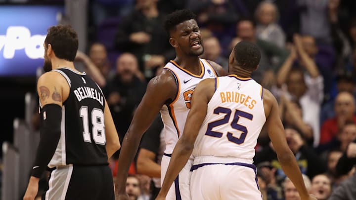 Deandre Ayton Mikal Bridges Phoenix Suns (Photo by Christian Petersen/Getty Images)