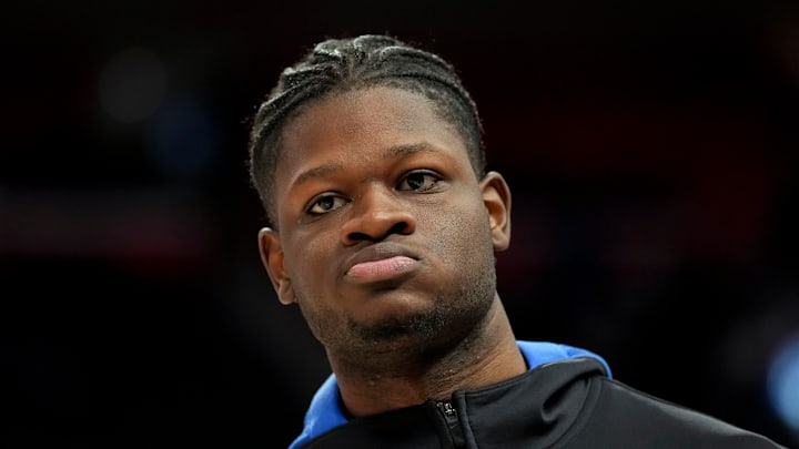 DETROIT, MICHIGAN – DECEMBER 28: Mo Bamba #11 of the Orlando Magic looks on against the Detroit Pistons at Little Caesars Arena on December 28, 2022 in Detroit, Michigan. NOTE TO USER: User expressly acknowledges and agrees that, by downloading and or using this photograph, User is consenting to the terms and conditions of the Getty Images License Agreement. (Photo by Nic Antaya/Getty Images)