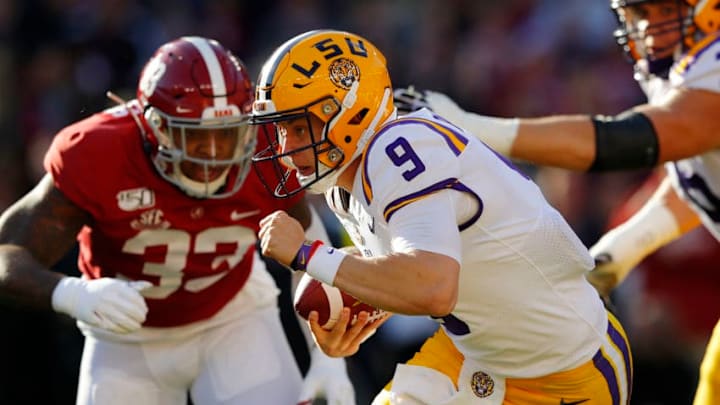 Joe Burrow, LSU Tigers, Alabama Crimson Tide. (Photo by Kevin C. Cox/Getty Images)