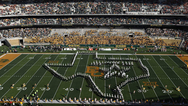 WACO, TEXAS - NOVEMBER 23: The Baylor Bears marching band performs before a game between the Texas Longhorns and the Baylor Bears at McLane Stadium on November 23, 2019 in Waco, Texas. (Photo by Ronald Martinez/Getty Images)