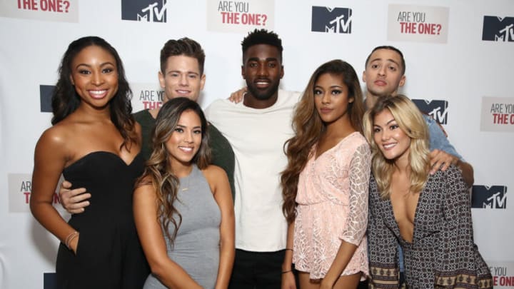 NEW YORK, NY - JUNE 02: (L-R) Camille Satterwhite, Mikala Thomas, Morgan St. Pierre, Prosper Moongue-Muna, Francesca Duncan, Giovanni Rivera and Tori Deal attend MTV's "Are You The One?" Season Four Premiere on June 2, 2016 in New York City. (Photo by Astrid Stawiarz/Getty Images for MTV)