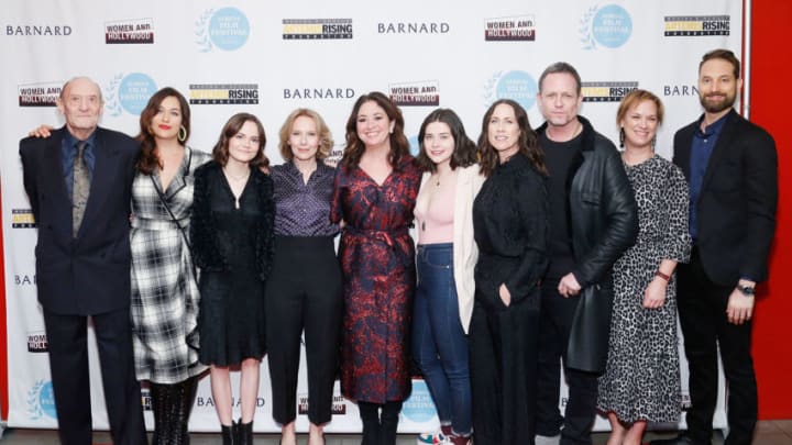 NEW YORK, NY - FEBRUARY 29: (L-R) Stan Carp, Lola Kirke, Oona Laurence, Amy Ryan, Liz Garbus, Molly Brown, Miriam Shor, Dean Winters, Anne Carey and Michael Werwie attend the "Lost Girls" New York premiere during The Athena Film Festival at The Diana Center at Barnard College on February 29, 2020 in New York City. (Photo by Lars Niki/Getty Images for the Athena Film Festival)
