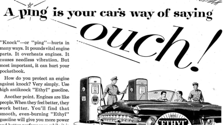 A 1953 advertisement in Life magazine for Ethyl leaded gasoline.