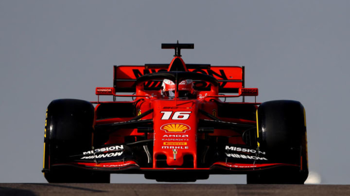 ABU DHABI, UNITED ARAB EMIRATES - DECEMBER 04: Charles Leclerc of Monaco driving the (16) Scuderia Ferrari SF90 during day two of F1 End of Season Testing in Abu Dhabi at Yas Marina Circuit on December 04, 2019 in Abu Dhabi, United Arab Emirates. (Photo by Francois Nel/Getty Images)