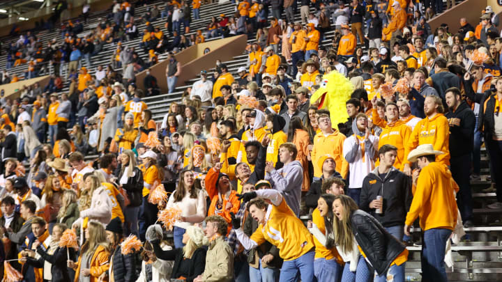 Dec 5, 2020; Knoxville, Tennessee, USA; Fans watch from the stands during the second half of the game between the Tennessee Volunteers and the Florida Gators at Neyland Stadium. Mandatory Credit: Randy Sartin-USA TODAY Sports