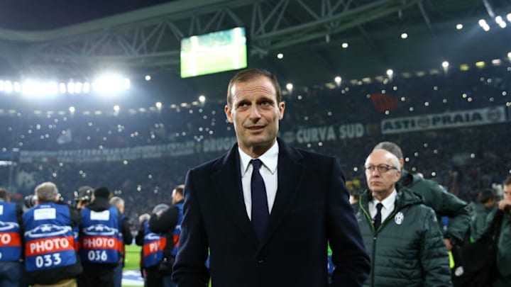 The coach of Juventus Massimiliano Allegri during the UEFA Champions League Round of 16 second leg match between Juventus and FC Porto at Juventus Stadium on March 14, 2017 in Turin, Italy. (Photo by Matteo Ciambelli/NurPhoto via Getty Images)