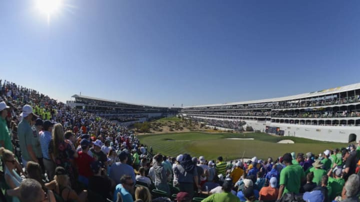 SCOTTSDALE, AZ - FEBRUARY 03: General view of the gallery on the 16th hole during the third round of the Waste Management Phoenix Open at TPC Scottsdale on February 3, 2018 in Scottsdale, Arizona. (Photo by Robert Laberge/Getty Images)