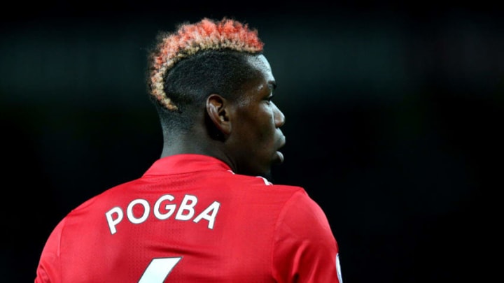 MANCHESTER, ENGLAND - NOVEMBER 18: Paul Pogba of Manchester United looks on during the Premier League match between Manchester United and Newcastle United at Old Trafford on November 18, 2017 in Manchester, England. (Photo by Alex Livesey/Getty Images)