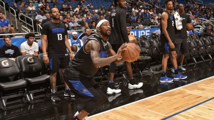 ORLANDO, FL - OCTOBER 2: Terrence Ross #31 of the Orlando Magic shoots the ball during an open practice on October 2, 2018 at Amway Center in Orlando, Florida. NOTE TO USER: User expressly acknowledges and agrees that, by downloading and or using this photograph, User is consenting to the terms and conditions of the Getty Images License Agreement. Mandatory Copyright Notice: Copyright 2018 NBAE (Photo by Gary Bassing/NBAE via Getty Images)