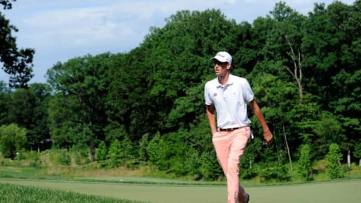 POTOMAC, MD – JUNE 02: Chesson Hadley walks off the second green during the Final Round of the Web.com Tour Mid-Atlantic Championship on June 2, 2013 at TPC Potomac at Avenel Farm in Potomac, Maryland. (Photo by Patrick McDermott/Getty Images)