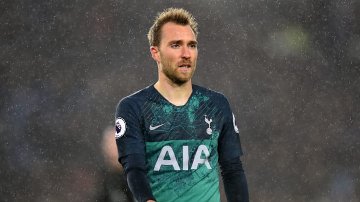 Tottenham midfielder Christian Eriksen during the Premier League match between Brighton and Hove Albion and Tottenham Hotspur at the American Express Community Stadium, Brighton and Hove on Saturday 22nd September 2018.MI News & Sport LtdTel: +44 7752 571576e-mail: markf@mediaimage.co.ukAddress: 1 Victoria Grove, Stockton on Tees, TS19 7EL (Photo by Jon Bromley/NurPhoto via Getty Images)