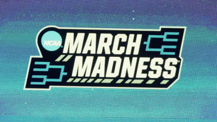 GREENSBORO, NORTH CAROLINA - MARCH 17: The March madness logo on the scoreboard during the first round of the 2023 NCAA Men's Basketball Tournament between the Kennesaw State Owls and the Xavier Musketeers at Greensboro Coliseum on March 17, 2023 in Greensboro, North Carolina. (Photo by Mitchell Layton/Getty Images)