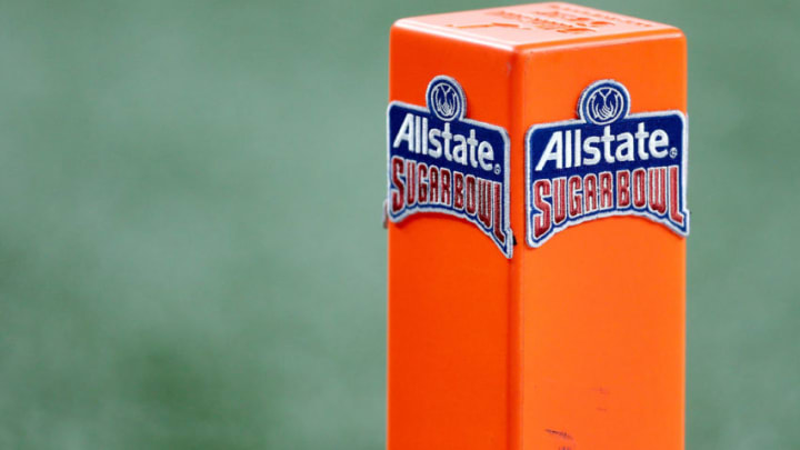 NEW ORLEANS, LA - JANUARY 02: An endzone pylon is seen prior to the Allstate Sugar Bowl at the Mercedes-Benz Superdome on January 2, 2017 in New Orleans, Louisiana. (Photo by Jonathan Bachman/Getty Images)