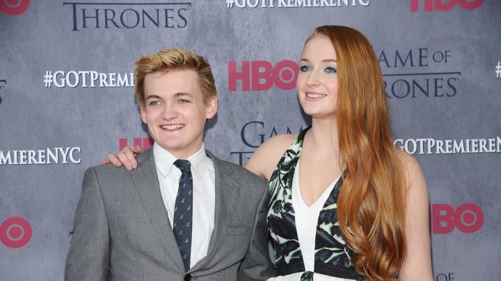 NEW YORK, NY – MARCH 18: Jack Gleeson (L) and Sophie Turner attend the “Game Of Thrones” Season 4 premiere at Avery Fisher Hall, Lincoln Center on March 18, 2014 in New York City. (Photo by Gary Gershoff/WireImage)