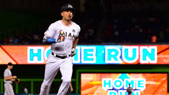 MIAMI, FL - AUGUST 15: Giancarlo Stanton