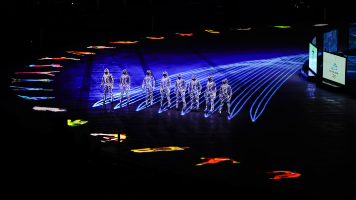 PYEONGCHANG-GUN, SOUTH KOREA – FEBRUARY 25: Entertainers perform during the Beijing segment during the Closing Ceremony of the PyeongChang 2018 Winter Olympic Games at PyeongChang Olympic Stadium on February 25, 2018 in Pyeongchang-gun, South Korea. (Photo by XIN LI/Getty Images)