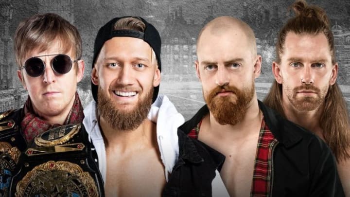 Mark Andrews and Flash Morgan Webster defend their newly-won NXT UK Tag Team Championships against Grizzled Young Veterans. Photo courtesy WWE.com