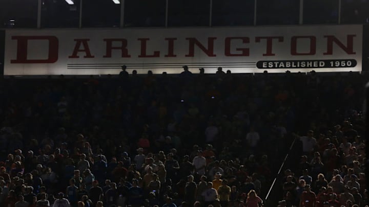DARLINGTON, SC - SEPTEMBER 04: Race fans watch the NASCAR Sprint Cup Series Bojangles' Southern 500 at Darlington Raceway on September 4, 2016 in Darlington, South Carolina. (Photo by Brian Lawdermilk/Getty Images)