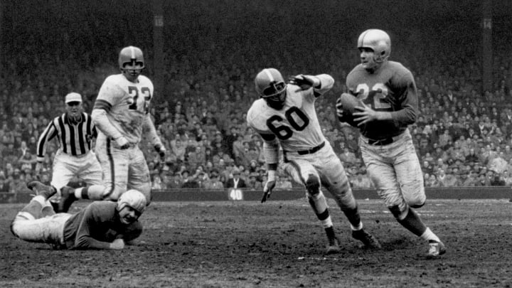 Bobby Layne playing for the Detroit Lions in the 1953 NFL Championship Game.