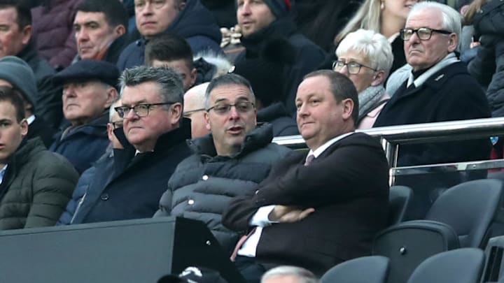 NEWCASTLE UPON TYNE, ENGLAND - JANUARY 19: Newcastle United owner Mike Ashley looks on prior to the Premier League match between Newcastle United and Cardiff City at St. James Park on January 19, 2019 in Newcastle upon Tyne, United Kingdom. (Photo by Ian MacNicol/Getty Images)