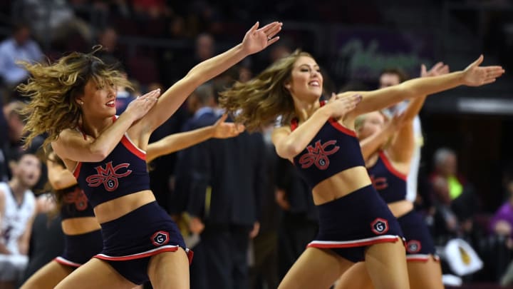 LAS VEGAS, NV – MARCH 05: Saint Mary’s Gaels cheerleaders perform. (Photo by Ethan Miller/Getty Images)