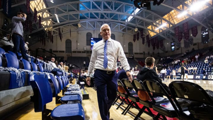 Jan 4, 2020; Philadelphia, Pennsylvania, USA; Penn State Nittany Lions head coach Pat Chambers looks on prior to the game against the Iowa Hawkeyes at The Palestra. Mandatory Credit: Bill Streicher-USA TODAY Sports