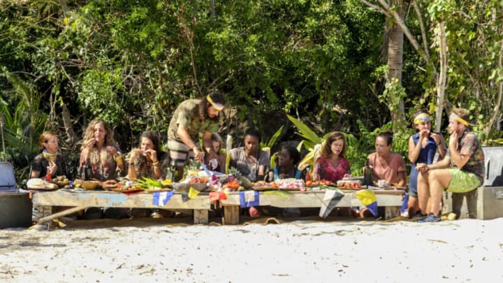 "There's A New Sheriff in Town" - Debbie Wanner, Sierra Dawn-Thomas, Troyzan Robertson, Oscar ?Ozzy? Lusth, Andrea Boehlke, Michaela Bradshaw, Cirie Fields, Hali Ford, Sarah Lacina, Aubry Bracco and Zeke Smith on the eighth and ninth episode of SURVIVOR: Game Changers, airing Wednesday, April 19 (8:00-10:00 PM, ET/PT) on the CBS Television Network. Photo: Jeffrey Neira/CBS Entertainment ÃÂ©2017 CBS Broadcasting, Inc. All Rights Reserved.