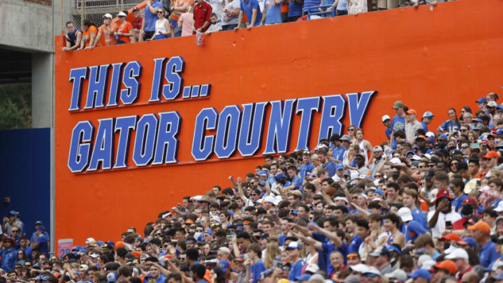 Sep 18, 2021; Gainesville, Florida, USA; A general view of The Swamp during the first quarter at Ben Hill Griffin Stadium. Mandatory Credit: Kim Klement-USA TODAY Sports