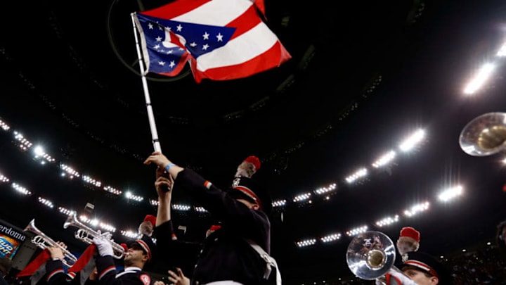 NEW ORLEANS, LA - JANUARY 01: The Ohio State Buckeyes marching band performs after the All State Sugar Bowl at the Mercedes-Benz Superdome on January 1, 2015 in New Orleans, Louisiana. (Photo by Sean Gardner/Getty Images)