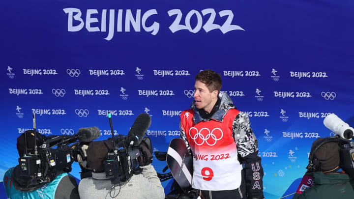 ZHANGJIAKOU, CHINA - FEBRUARY 11: Shaun White of Team United States looks on during the Men's Snowboard Halfpipe Final on day 7 of the Beijing 2022 Winter Olympics at Genting Snow Park on February 11, 2022 in Zhangjiakou, China. (Photo by Cameron Spencer/Getty Images)