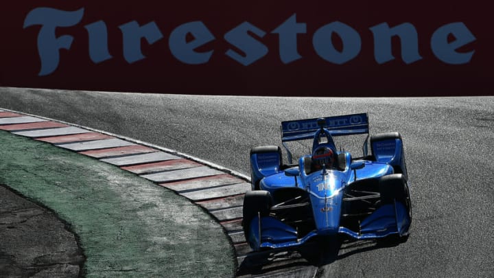 MONTEREY, CALIFORNIA - SEPTEMBER 20: Felix Rosenqvist #10 of Sweden and NTT DATA Chip Ganassi Racing Honda practices for the NTT IndyCar Series Firestone Grand Prix of Monterey at WeatherTech Raceway Laguna Seca on September 20, 2019 in Monterey, California. (Photo by Robert Reiners/Getty Images)