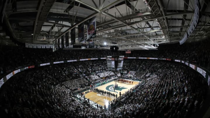 EAST LANSING, MI - JANUARY 09: A general view of of the Breslin Center during the national anthem before a game between the Minnesota Golden Gophers and the Michigan State Spartans on January 9, 2020 in East Lansing, Michigan. (Photo by Rey Del Rio/Getty Images)