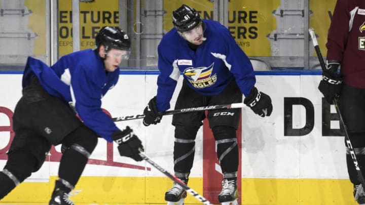 LOVELAND, CO - FEBRUARY 6: Colorado Eagles right wing Martin Kaut takes a breather during practice on Wednesday, February 6, 2019. (Photo by AAron Ontiveroz/MediaNews Group/The Denver Post via Getty Images)