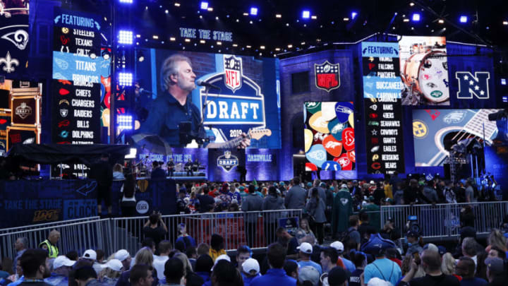 NASHVILLE, TN - APRIL 25: General view of the stage and signage prior to the start of the first round of the NFL Draft on April 25, 2019 in Nashville, Tennessee. (Photo by Joe Robbins/Getty Images)