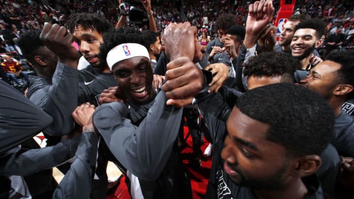 CHICAGO, IL - October 8: New Orleans Pelicans huddle up before a pre-season game against the Chicago Bulls on October 8, 2019 at United Center in Chicago, Illinois. NOTE TO USER: User expressly acknowledges and agrees that, by downloading and or using this photograph, User is consenting to the terms and conditions of the Getty Images License Agreement. Mandatory Copyright Notice: Copyright 2019 NBAE (Photo by Jeff Haynes/NBAE via Getty Images)