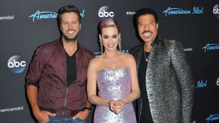 LOS ANGELES, CA - APRIL 23: (L-R) Judges Luke Bryan, Katy Perry and Lionel Richie arrive at ABC's "American Idol" show on April 23, 2018 in Los Angeles, California. (Photo by Allen Berezovsky/Getty Images)