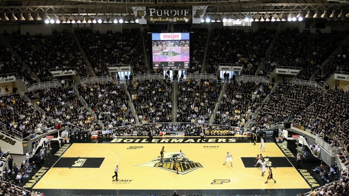 WEST LAFAYETTE, IN – JANUARY 09: A general view of the Iowa Hawkeyes playing offense. (Photo by Chris Chambers/Getty Images)