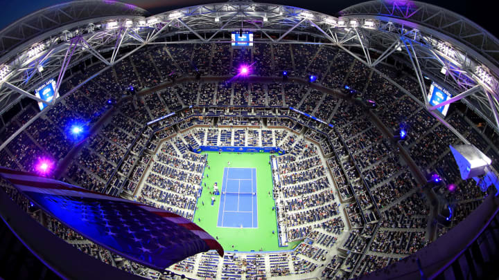 NEW YORK, NY – AUGUST 29: A general view of Arthur Ashe Stadium as Serena Williams of the United States and Carina Witthoeft of Germany take the court prior to their women’s singles second round match on Day Three of the 2018 US Open at the USTA Billie Jean King National Tennis Center on August 29, 2018 in the Flushing neighborhood of the Queens borough of New York City. (Photo by Julian Finney/Getty Images)
