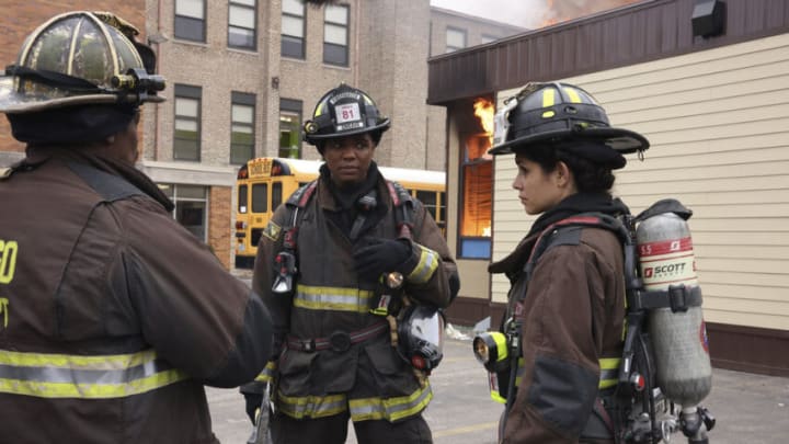 CHICAGO FIRE -- "Finish What You Started" Episode 1019 -- Pictured: (l-r) Eamonn Walker as Wallace Boden, Chris Mansa as Mason, Miranda Rae Mayo as Stella Kidd -- (Photo by: Adrian S. Burrows Sr./NBC)