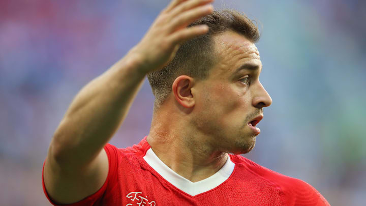 SAINT PETERSBURG, RUSSIA – JULY 03: Xherdan Shaqiri of Switzerland looks on during the 2018 FIFA World Cup Russia Round of 16 match between Sweden and Switzerland at Saint Petersburg Stadium on July 3, 2018 in Saint Petersburg, Russia. (Photo by Alex Livesey/Getty Images)