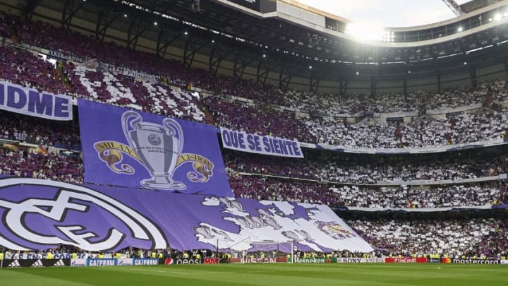 MADRID, SPAIN - MAY 02: General view inside the stadium prior the UEFA Champions League semi-final first leg match between Real Madrid CF and Club Atletico de Madrid at Estadio Santiago Bernabeu on May 2, 2017 in Madrid, Spain. (Photo by fotopress/Getty Images)