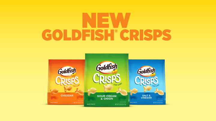 Goldfish Crisps in cheddar sour cream and onion and salt and vinegar