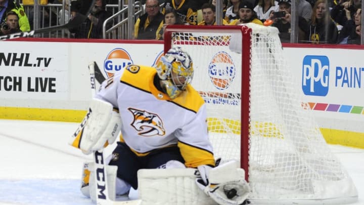 PITTSBURGH, PA - OCTOBER 07: Juuse Saros