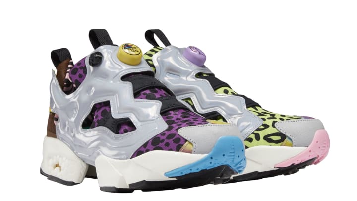 Reebok x The Jetsons & The Flintstones shoes and clothing collection. Instapump Fury 94 Shoes. Photo courtesy of Reebok.